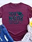 billige T-shirts-Dame T skjorte Galakse Grafisk Bokstaver Rund hals Trykt mønster Grunnleggende Årgang Topper Blå Rosa Vin