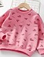 cheap Girls&#039; Tees &amp; Blouses-Kids Girls&#039; Sweatshirt Long Sleeve Blushing Pink Beige Heart Letter Indoor Outdoor Cotton Adorable Daily 3-10 Years / Fall / Winter