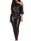 cheap Jumpsuits &amp; Rompers-Women&#039;s Jumpsuit Solid Colored Lace up Casual Daily One Shoulder Casual Daily Wear Short Sleeves Regular Fit Black S M L Fall