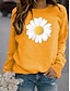 cheap Hoodies &amp; Sweatshirts-Women&#039;s Floral Graphic Daisy Sweatshirt Print Hot Stamping Sports &amp; Outdoor Casual Daily Basic Hoodies Sweatshirts  Wine Red Black Gray