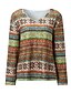 billige Sweaters-Dame bluse Patchwork Trykt mønster Blå Regnbue Orange Farveblok Løstsiddende Daglig V-hals Langærmet S M L XL 2XL