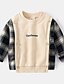 cheap Boys&#039; Tees &amp; Blouses-Toddler Boys&#039; Sweatshirt Long Sleeve Navy Blue Beige Plaid Color Block Indoor Outdoor Cotton Adorable Daily 1-5 Years / Fall / Winter