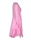 billige Uformelle kjoler-Dame Knelang kjole Kjole med A-linje Rosa Rød Langermet Drapering Helfarge Rund hals Høst Vår Fritid Puffermer 2022 S M L XL