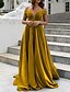 cheap Party Dresses-Women&#039;s Maxi long Dress Swing Dress Blue Pink Gold Sleeveless Backless Solid Color Off Shoulder Fall Winter Party Elegant Formal Romantic 2022 Slim S M L XL XXL / Party Dress
