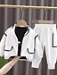 cheap Boys&#039; Clothing Sets-Toddler Boys&#039; T-shirt &amp; Pants Jacket &amp; Pants Clothing Set Long Sleeve 3 Pieces White Black Gray Patchwork Solid Color Street Daily Cotton Cool Street Style 1-5 Years / Fall / Winter