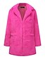 cheap Coats &amp; Trench Coats-Women&#039;s Teddy Coat Fall Spring Wedding Housewarming Daily Regular Coat Shirt Collar Regular Fit Elegant &amp; Luxurious Jacket Long Sleeve Classic Solid Colored Pink Dark Gray Red