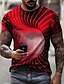 billige T-skjorter og singleter til herrer-Herre T skjorte Grafisk 3D Print 3D Rund hals Gul Rosa Rød Blå Lilla 3D-utskrift Store størrelser Daglig Kortermet Klær Grunnleggende