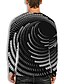 billige Long Sleeve-Herre Unisex T-skjorter T skjorte Skjorte Grafiske trykk Spiral Stripe 3D-utskrift Crew-hals Daglig Ferie Langermet Trykt mønster Topper Fritid Designer Stor og høy Svart Blå Lilla