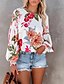 abordables Tops &amp; Blouses-Mujer Blusa Camisa Floral Escote Redondo Estampado Tops Blanco / Impresión 3D