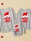 cheap New Arrivals-Christmas Tops Family Look Christmas Gifts Star Letter Print Black Gray Adorable Matching Outfits / Fall
