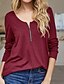 billige Dametøj-litb basic kvinders halv placket t-shirt langærmet hule ryg sweater høj kvalitet ensfarvet bluse hver dag top