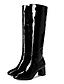 cheap Boots-Women&#039;s Boots Costume Shoes Go Go Boots Costume Boots Daily Solid Colored Knee High Boots Winter Block Heel Round Toe Sexy Patent Leather PU Zipper Black White Red