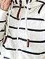 cheap Plus Size Collection-Women&#039;s Plus Size Tops Hoodie Sweatshirt Striped Zipper Pocket High Neck Long Sleeve Fall Winter Streetwear White Big Size L XL XXL 3XL 4XL