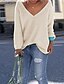 cheap Sweaters-Women&#039;s Sweater Pullover Jumper Solid Color Knitted Basic Casual Long Sleeve Loose Sweater Cardigans Fall Winter V Neck Green Purple Light gray / Going out