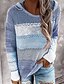 billige Sweaters-Dame Pullover genser Jumper Heklet Strikke Uthult Strikket Tunika Med hette Fargeblokk Daglig Ferie Grunnleggende Fritid Høst Vinter Rosa Blå S M L / Langermet / Normal / Ut på byen