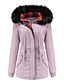 cheap Women&#039;s Coats &amp; Jackets-Women&#039;s Parka Hoodie Jacket Fur Trim Casual Street Daily Valentine&#039;s Day Going out Coat Regular Polyester Black Purple Pink Zipper Fall Winter Hoodie Regular Fit M L XL XXL / Warm / Breathable