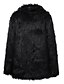 cheap Furs &amp; Leathers-Women&#039;s Faux Fur Coat Fall Winter Going out Long Coat Thermal Warm Regular Fit Elegant Jacket Long Sleeve Quilted Solid Color Black