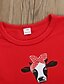 cheap Girls&#039; Clothing Sets-Kids Girls&#039; T-shirt &amp; Pants Long Sleeve Half Sleeve 2 Pieces Red Print Cartoon Animal Cotton Regular Active 2-6 Years / Fall