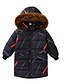 cheap Girls&#039; Jackets &amp; Coats-Kids Girls&#039; Long Sleeve Coat Black Zipper Striped Active Fall Winter 3-8 Years / Cute / Cotton