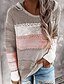 cheap Sweaters-Women&#039;s Pullover Sweater Jumper Crochet Knit Hollow Out Knitted Tunic Hooded Color Block Daily Holiday Basic Casual Fall Winter Pink Blue S M L / Long Sleeve / Regular Fit / Going out
