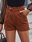 preiswerte Damenmode-Damen Grundlegend Modisch Kurze Hosen Hose Unelastisch Normal Täglich Glatt Schwarz Braun S M L XL