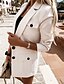 cheap Coats &amp; Trench Coats-Women&#039;s Blazer Pocket Regular Coat Black Beige Street Business Single Breasted Fall Turndown Regular Fit S M L XL / Daily / Warm / Breathable / Solid Color