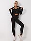 cheap Graphic Chic-Women&#039;s Tracksuit Yoga Suit Yoga Set 2 Piece Seamless Winter Leggings Crop Top Clothing Suit Solid Color Navy Black Yoga Fitness Gym Workout Spandex Tummy Control Butt Lift Quick Dry High Waist Long