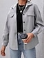 cheap Jackets-Women&#039;s Jacket Fall Winter Street Daily Regular Coat Windproof Warm Regular Fit Casual Streetwear Jacket Long Sleeve Pocket Solid Color Blushing Pink Black Gray