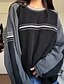 cheap Hoodies &amp; Sweatshirts-Women&#039;s Stripes Sweatshirt Casual Hoodies Sweatshirts  Black
