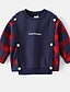 cheap Boys&#039; Tees &amp; Blouses-Toddler Boys&#039; Sweatshirt Long Sleeve Navy Blue Beige Plaid Color Block Indoor Outdoor Cotton Adorable Daily 1-5 Years / Fall / Winter