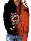 billige Hættetrøjer &amp; sweatshirts-Dame Rose Hattetrøje Pullover-hættetrøje Trykt mønster 3D-udskrivning Sport &amp; Udendørs Afslappet Daglig Sportstøj Kontor Hættetrøjer Sweatshirts Grøn Lilla Orange