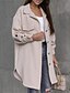 cheap Jackets-Women&#039;s Jacket Casual Jacket Pocket Regular Coat Green Black Khaki Daily Casual Single Breasted Fall Turndown Regular Fit S M L XL XXL / Breathable / Solid Color