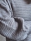 billige Sweaters-Dame Bluse Helfarve Strikket Stilfuld Langærmet Sweater Cardigans Efterår Høj krave Grå Kakifarvet Sort