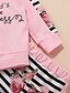 preiswerte Women&#039;s-3 Stück Baby Mädchen Aktiv Kleidungsset Baumwolle Täglich Rosa Blumen Gestreift Buchstabe Bedruckt Standard Langarm / Winter
