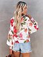 cheap Tops &amp; Blouses-Women&#039;s Blouse Shirt Floral Round Neck Print Tops White / 3D Print