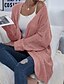 cheap Coats &amp; Trench Coats-Women&#039;s Coat Fall Winter Street Daily Long Coat Open Front Windproof Breathable Regular Fit Casual Streetwear Jacket Long Sleeve Oversized Solid Color Blushing Pink Black Gray