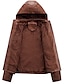 cheap Jackets-Women&#039;s Jacket Fall Winter Street Sport Daily Short Coat Rain Waterproof Warm Breathable Regular Fit Casual Sports Jacket Long Sleeve Full Zip Pocket Solid Color Black Red Brown