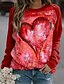 billige Hættetrøjer &amp; sweatshirts-Dame Hjerte Sweatshirt bluse Trykt mønster 3D-udskrivning Sport I-byen-tøj Aktiv Gade Hættetrøjer Sweatshirts Grøn Blå Lyserød