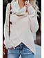 billige Sweaters-Dame bluse Bluse Helfarve Strikket Knap Stilfuld Basale Afslappet Langærmet Sweater Cardigans Efterår Vinter Rullekrave Vinrød Jean Blue Kakifarvet