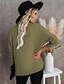 cheap Women&#039;s Clothing-Women&#039;s Blouse Long Sleeve Plain V Neck Tops White Gray Army Green