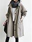 cheap Down&amp; Parkas-Women&#039;s Daily Long Trench Coat with Hood Light Blue