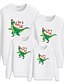 cheap Family Look Sets-Family Look Cotton Tops Sweatshirt Christmas Gifts Dinosaur Letter Print White Black Long Sleeve Basic Matching Outfits / Fall / Spring / Cute