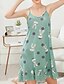 cheap Sleep &amp; Lounge-Women&#039;s 1 pc Pajamas Nightgown Simple Comfort Cute Rabbit Strawberry Polyester Home Party Daily Straps Gift Sleeveless Print Fall Spring White powder Green / Seamed / Sweet
