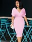 cheap Elegant Dresses-Women&#039;s Knee Length Dress Sheath Dress White Black Pink Wine Short Sleeve Beads Solid Color Deep V Fall Spring Party Hot Elegant Formal 2022 Slim S M L XL XXL 3XL