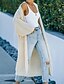 abordables Cardigans-Mujer Cárdigan Color sólido De Punto Elegante Manga Larga Cárdigans suéter Otoño Frente Abierto Gris Blanco