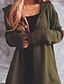 baratos Cardigãs-Mulheres Suéter Carregam Côr Sólida Tricotado à moda Básico Casual Manga Longa Normal Casacos de malha Outono Inverno Com Capuz Azul marinho Vermelho Vinho Escarlarte