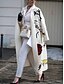 cheap Coats &amp; Trench Coats-Women&#039;s Coat Print Elegant Casual Daily Coat Long Cotton Blend off white Single Breasted Fall Winter Notch lapel collar 2022 S M L XL XXL / Plaid / Check