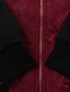 cheap Jackets-Women&#039;s Jacket Fall Winter Street Daily Regular Coat Warm Regular Fit Casual Jacket Long Sleeve Full Zip Color Block Wine Green Black