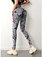billige Graphic Chic-ultra myke leggings med høy midje for kvinner - vanlig og pluss størrelse - sebra / leopardprint leggings svart