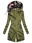cheap Coats &amp; Trench Coats-Women&#039;s Coat Hoodied Jacket Quilted Long Coat Green Black Navy Blue Daily Casual Zipper Fall Hoodie Regular Fit S M L XL XXL / Warm / Floral / Stand Collar